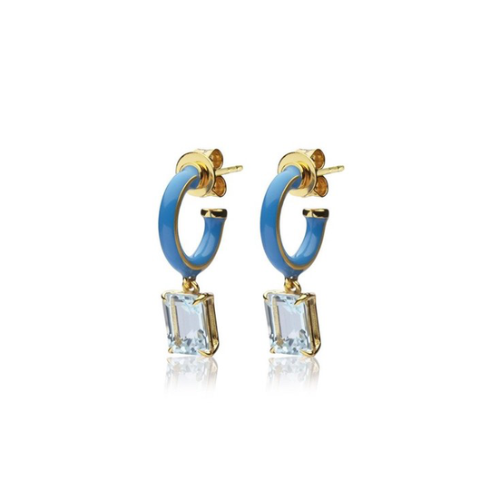 Iris enamel hoops blue (gold)