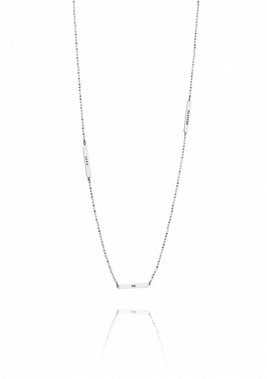 Power Plates Long Halsband Silver 80 cm