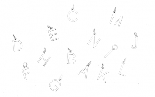 Letters bokstäver A-Z silver