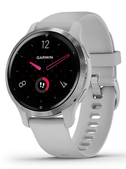 GARMIN Venu 2S Silverfärgad & dimgrå boett med silikonarmband