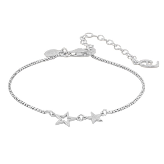 Double star brace armband Silver
