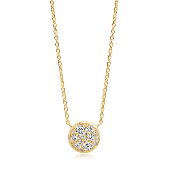 NOVARA halsband vita Zirkoner (guld)