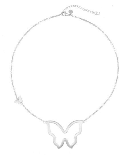 Butterfly big halsband Silver 45-50 cm