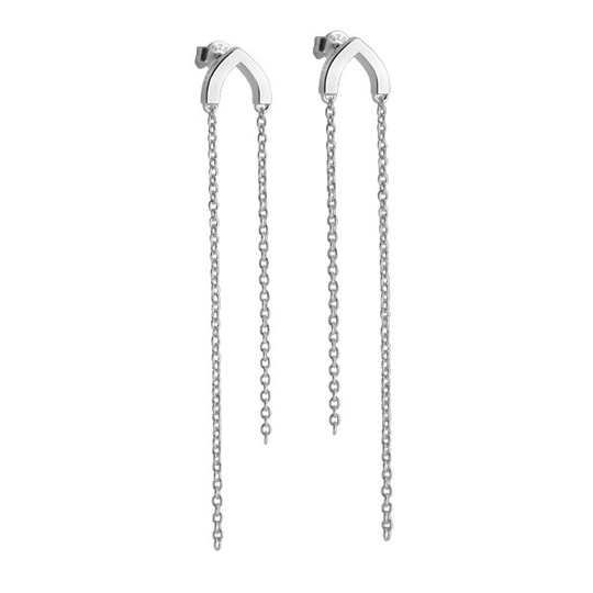 Petal Long Örhänge silver