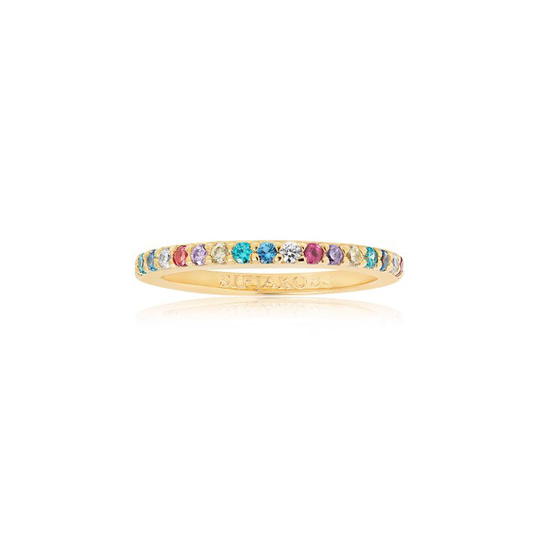CORTE UNO ring mångfärgade Zirkoner (guld)