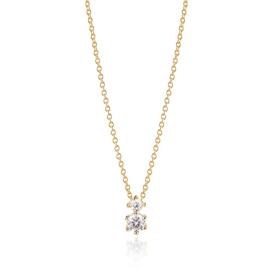 RIMINI DUE halsband Vita Zirkonia (guld)
