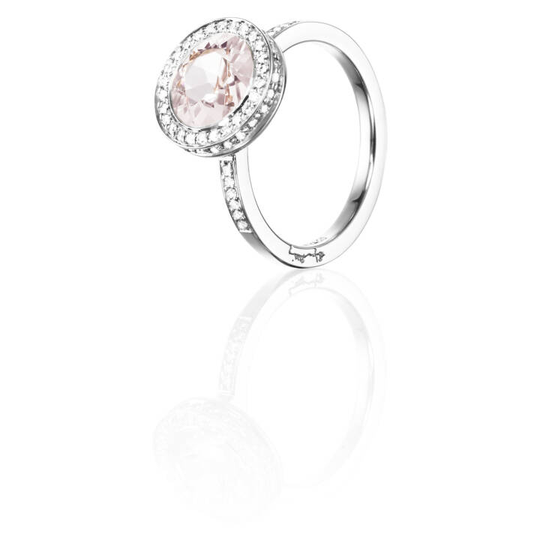 Halo - Morganite Ring Vitguld