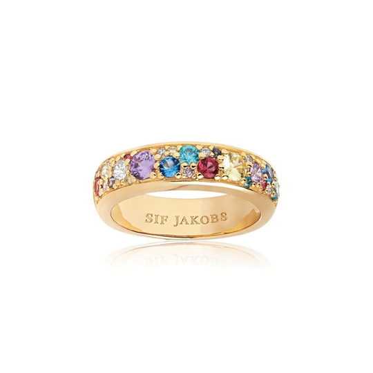 NOVARA UNO ring mångfärgade Zirkoner (guld)
