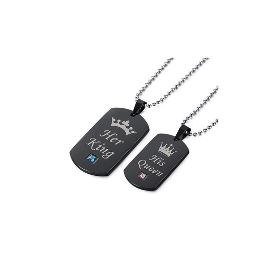 Her King / His Queen Dogtag halsband