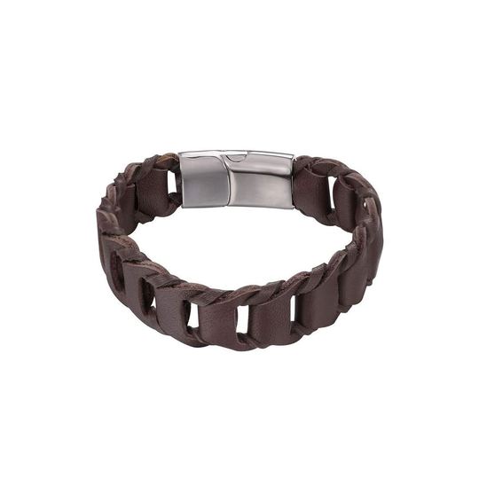 U7 Flätat Armband av Imitationsläder - Brun