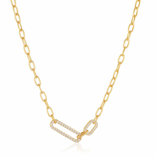 CAPIZZI DUE Halsband Vita Zirkoner Guld