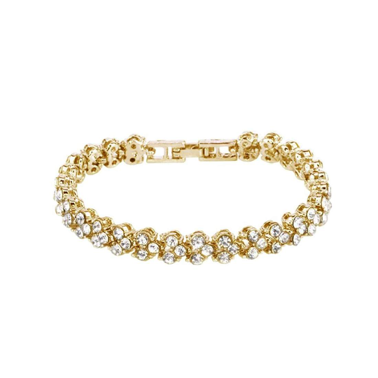 Klassiskt Armband med Strass - Guld