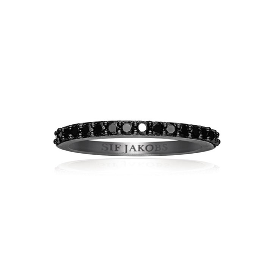 CORTE UNO ring svarta Zirkoner (silver)