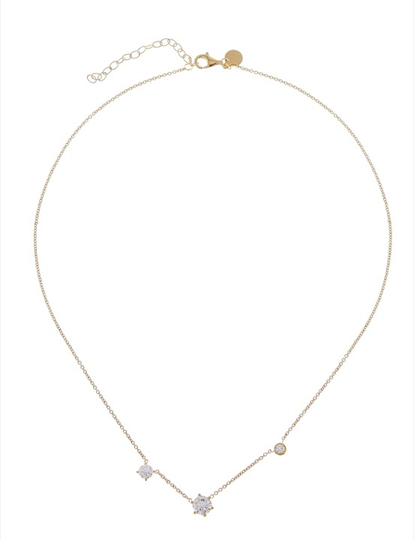 Two stone halsband - Guld