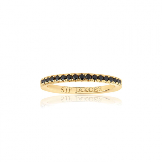 ELLERA ring svarta Zirkoner (guld)