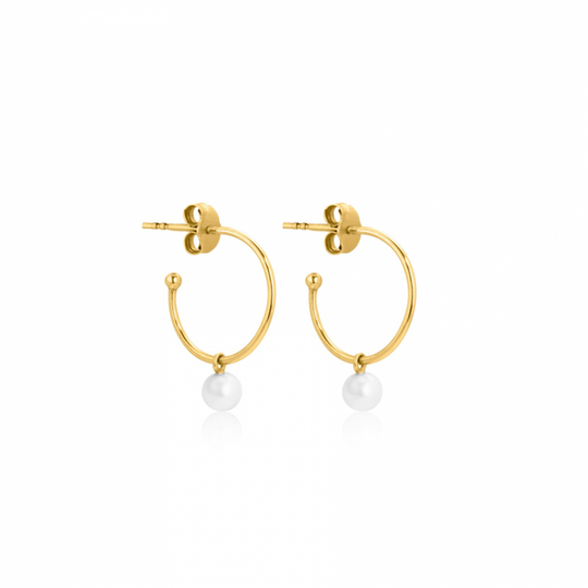 Pearl Mini Hoops örhänge (guld)