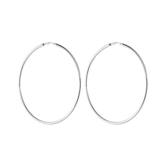 Letters big hoop örhänge Silver