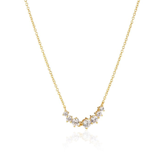 BELLUNO halsband vita Zirkoner (guld)
