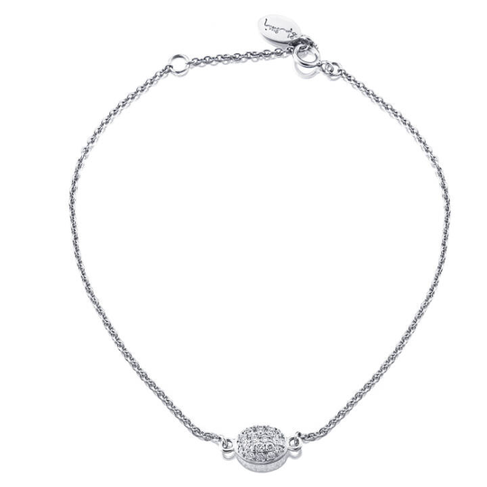 Love Bead Armband Vitguld 17-19 cm