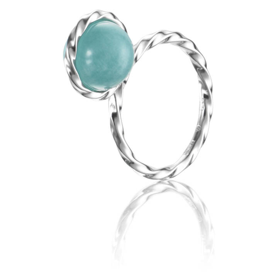 Twisted Orbit - Amazonite Ring Silver
