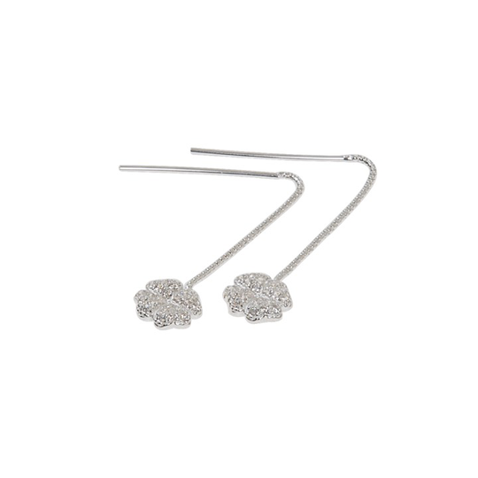 Four heart long ear Örhänge (silver)