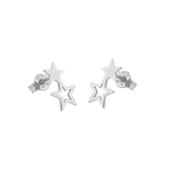 Double star örhänge Silver