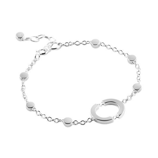 Linked Circle Armband silver