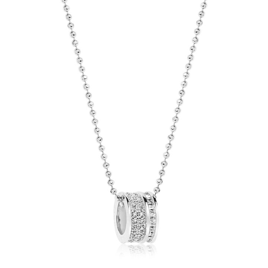 CORTE PICCOLO halsband vita Zirkoner (silver) 45 cm