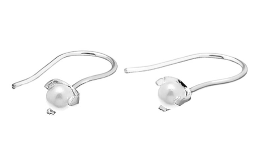 Pearl short örhänge Silver