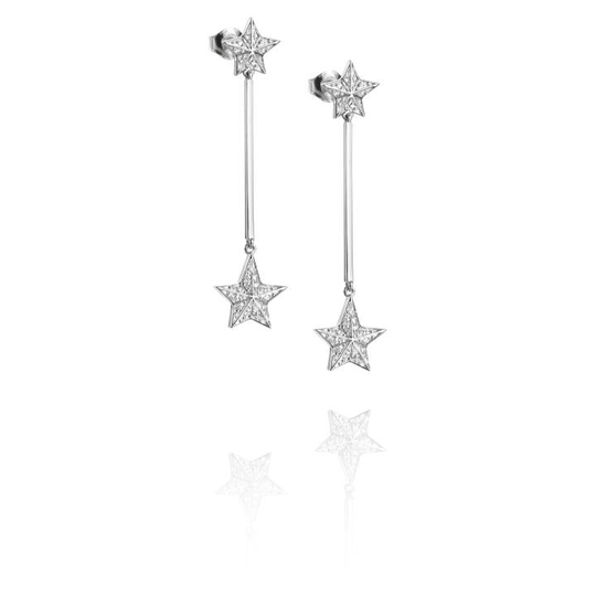 Reach The Star & Stars Örhänge Vitguld