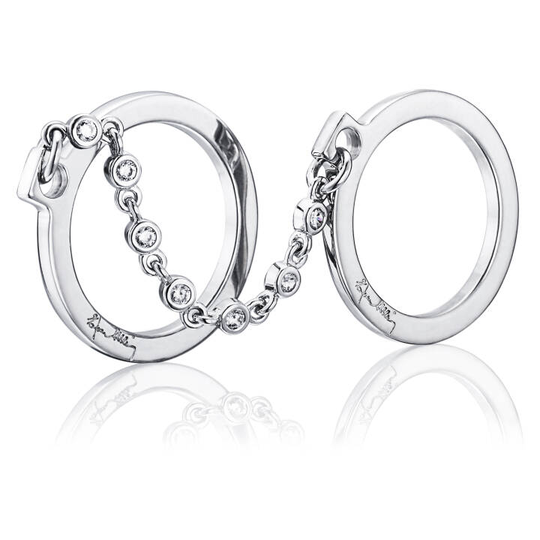Passion Cuffs & Stars Ring Vitguld