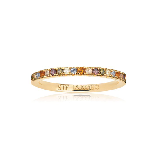 ELLERA ring mångfärgade Zirkoner (guld)