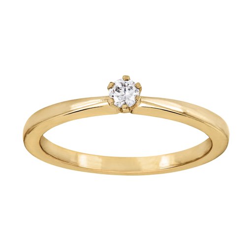Diamantring i 18K guld, 17.5
