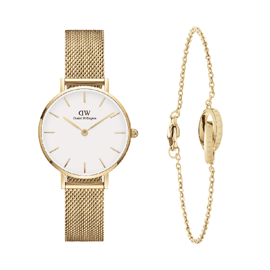 Daniel Wellington DW Petite Unitone + Unity Bracelet 28mm Gold