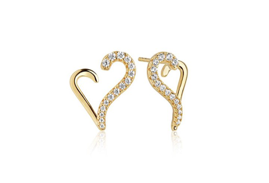 VALENTINE EARring vita Zirkoner (guld)