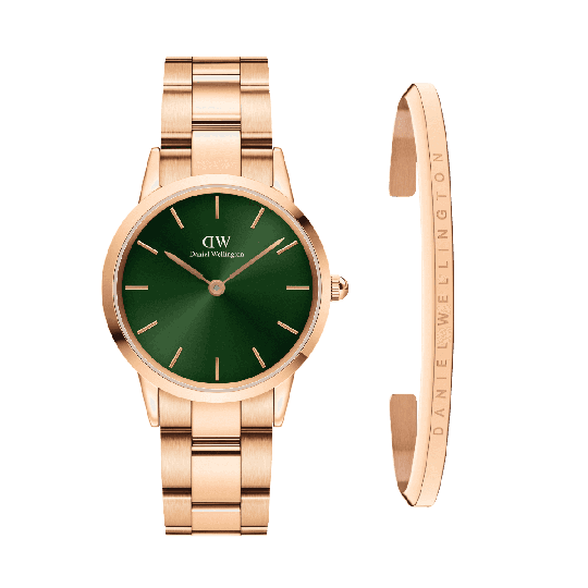 Daniel Wellington DW Iconic Link Emerald + Bracelet 32mm Roséguld