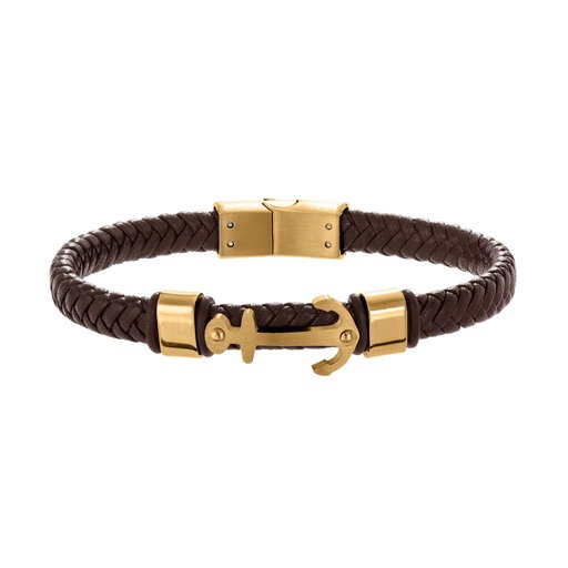 Armband läder stål