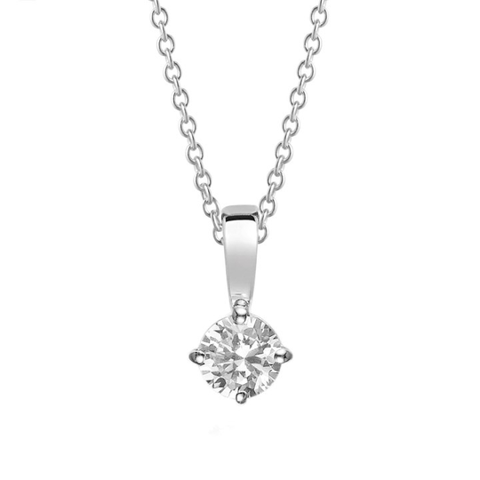 PRINCESS ROUND halsband vita Zirkoner (silver) 45 cm