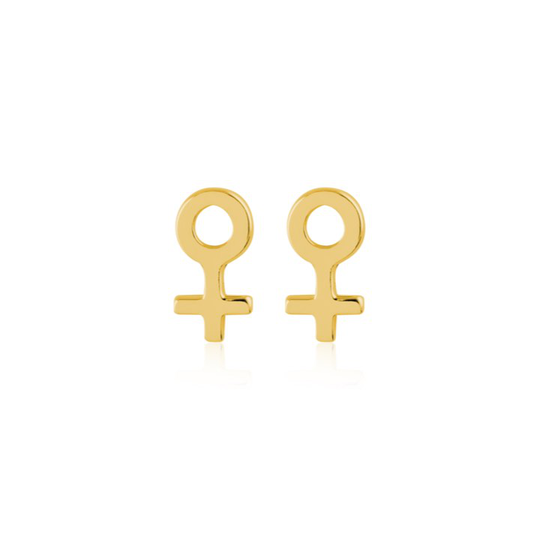 Woman Symbol Studs örhänge (guld)