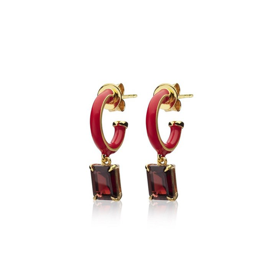 Iris enamel hoops red (gold)