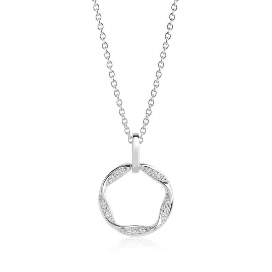 CETARA PICCOLO halsband vita Zirkoner (silver)