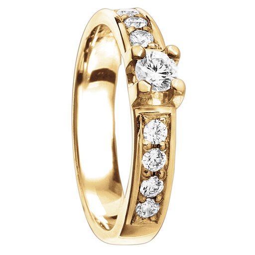 Diamantring i 18K guld, 48