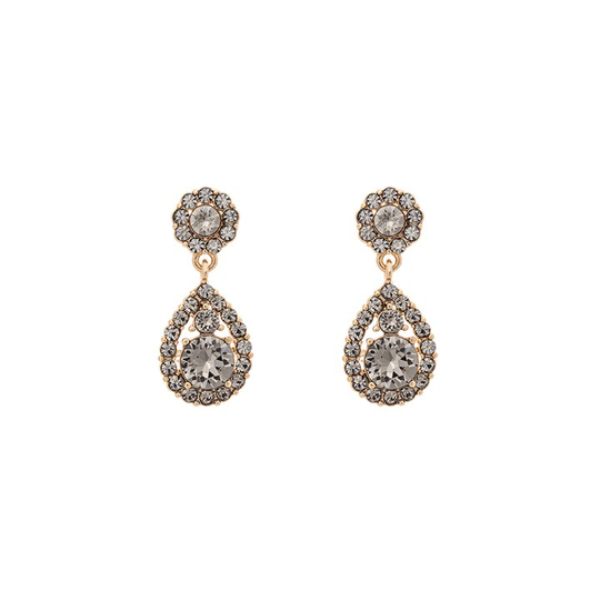 Petite Sofia örhänge - Black diamond (guld)