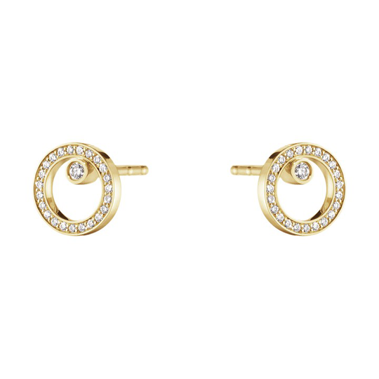HALO Örhänge Guld Diamant PAVE 0.12 ct