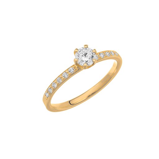 Diamantring i 18K guld, 45
