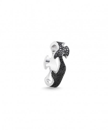 FUSION CENTRE Ring vitguld Svart Diamant PAVÉ 0.52 CT