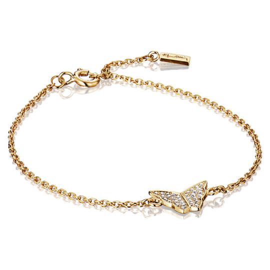 Little Miss Butterfly & Stars Armband Guld 15-19 cm