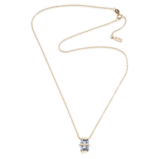 Little Bend Over - Aquamarine Halsband Guld 42-45 cm