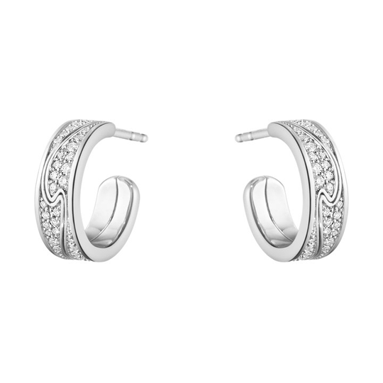 FUSION SMALL Örhänge Vitguld FULL PAVÉ 0.33 CT