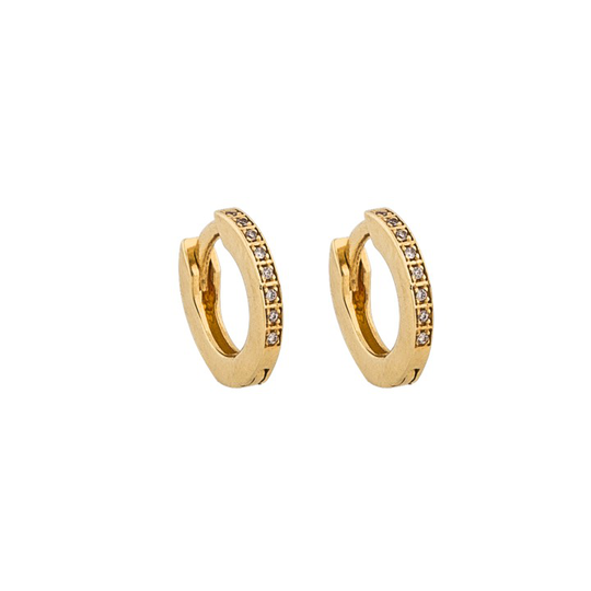 One round multi stone örhänge Guld